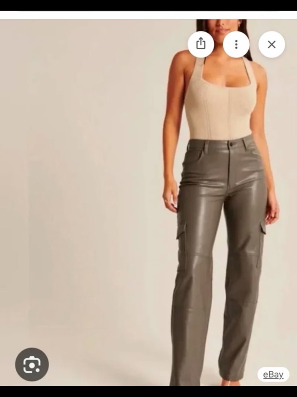 Abercrombie + Fitch Vegan Leather Cargo Pants